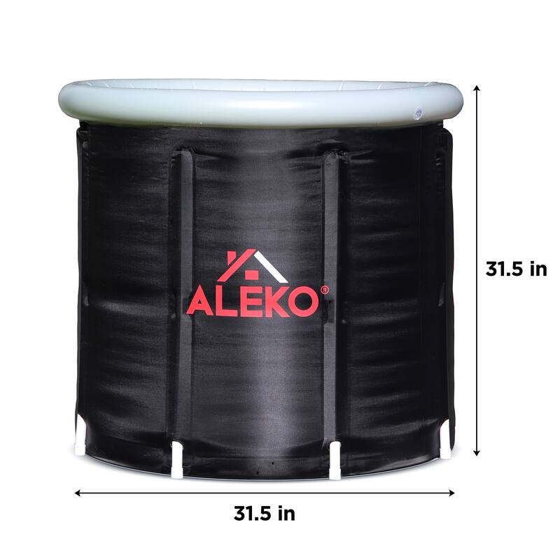 ALEKO Inflatable Cold Ice Plunge Portable Bath 31.5" x 31.5" Tub with Cover