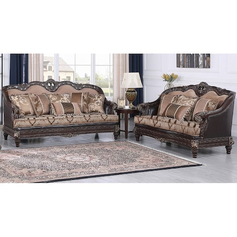 Best Master Furniture 2 Piece Traditional Upholstered Living Room Set