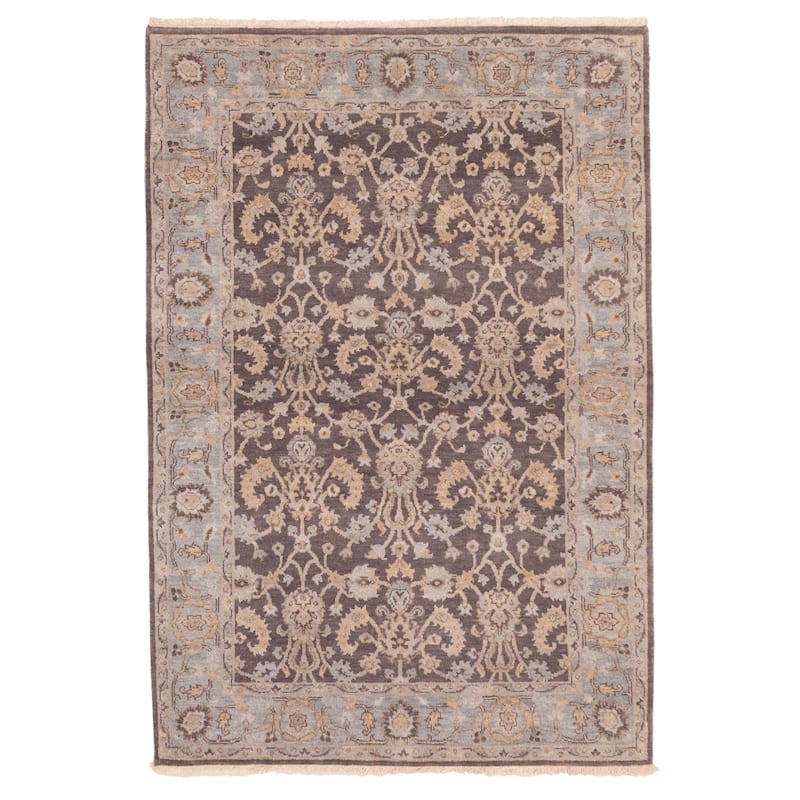 ECARPETGALLERY Hand-knotted Jamshidpour Dark Brown Wool Rug - 4'1 x 5'11