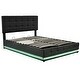 preview thumbnail 25 of 36, Modern Tufted Upholstered Platform Bed with LED Lights and USB charger