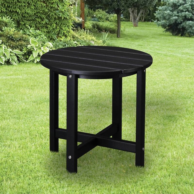 Outdoor 18" High Density Polyethylene Round Side Table