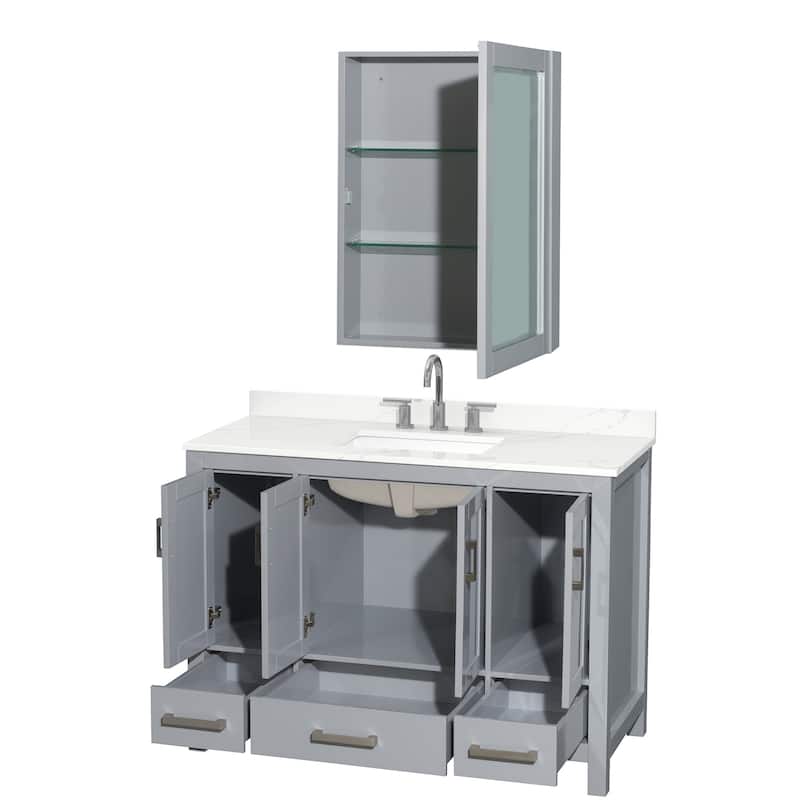 Wyndham Collection WCS141448S-QTZ-US3MED Sheffield 48" Free Standing