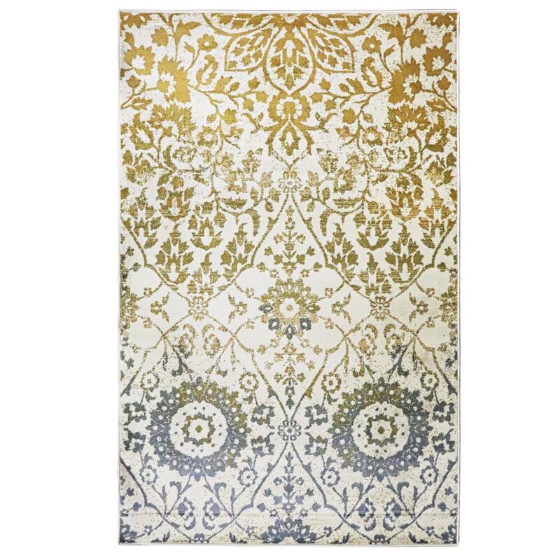 Superior Pendleton Traditional Floral Indoor Runner or Area Rug - 8' x 10' - Ivory