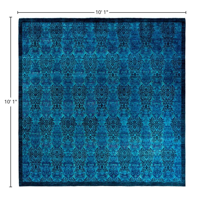 Vibrance One-of-a-Kind Hand-Knotted Area Rug - Blue, 10' 1" x 10' 1" - 10' 1" x 10' 1"