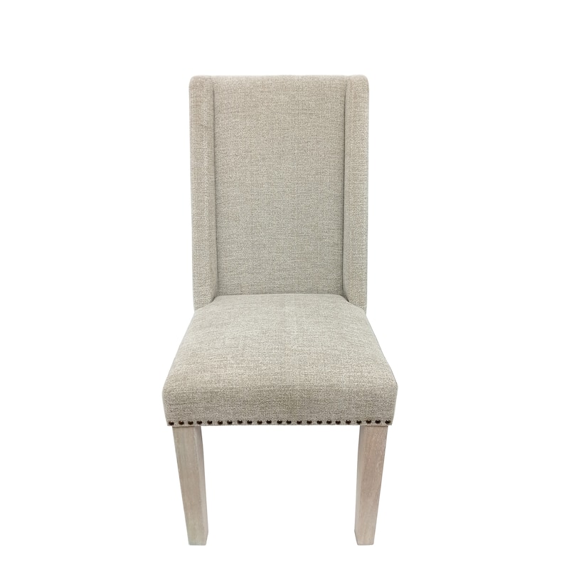 Carolina Living Laurant Upholstered Dining Chair - Set of 2 - Natural Driftwood - Fawn Upholstery - Set of 2 - Fawn, Natural Driftwood - Dining Height
