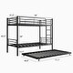 preview thumbnail 3 of 10, Twin Bunk Bed with Trundle Metal Bunkbeds with Ladder and Guardrail