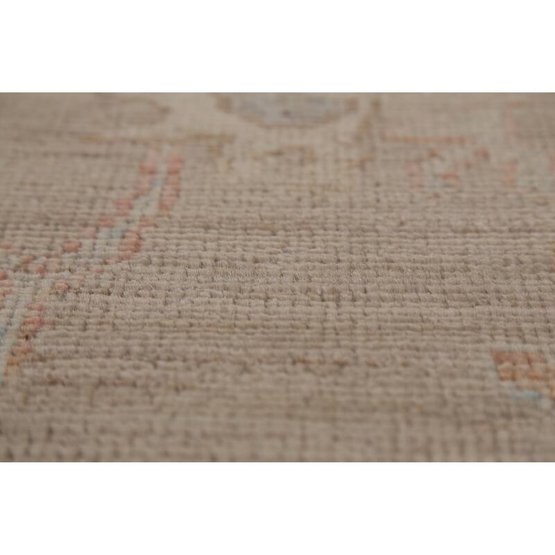 Floral Vegetable Dye Oushak Turkish Area Rug Handmade Wool Carpet - 8'8"x 11'9"