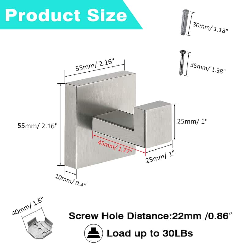 AITINKAN Robe Hook and Towel Hook in Stainless Steel