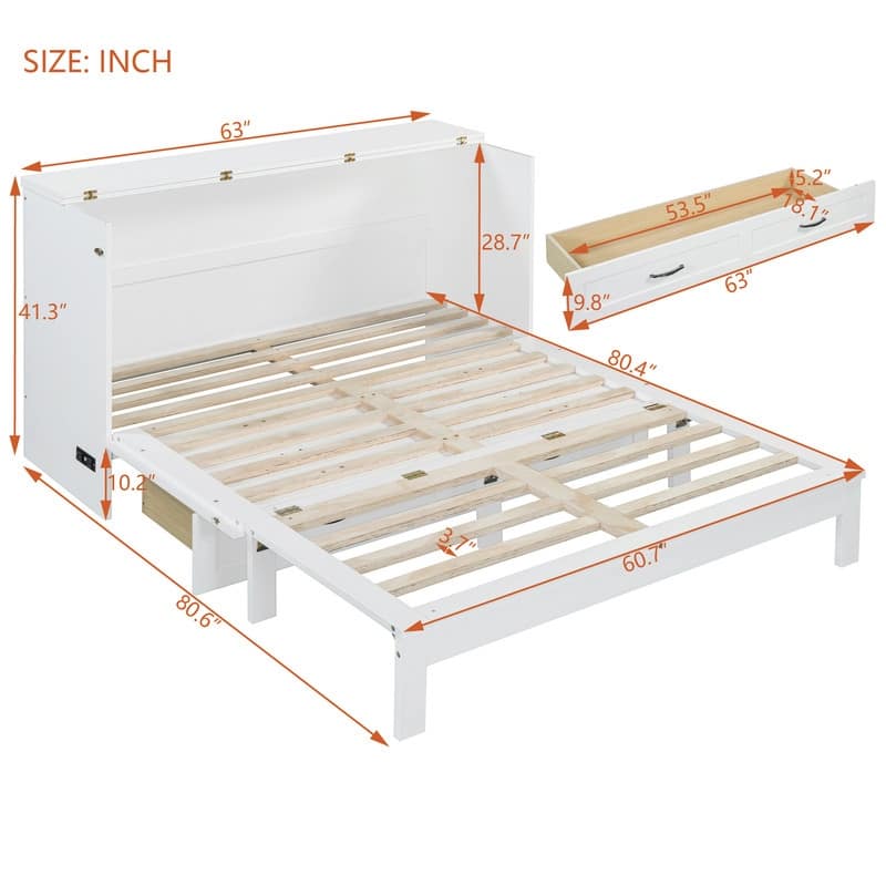 Murphy Bed with Extra-Large Storage Drawers‌
