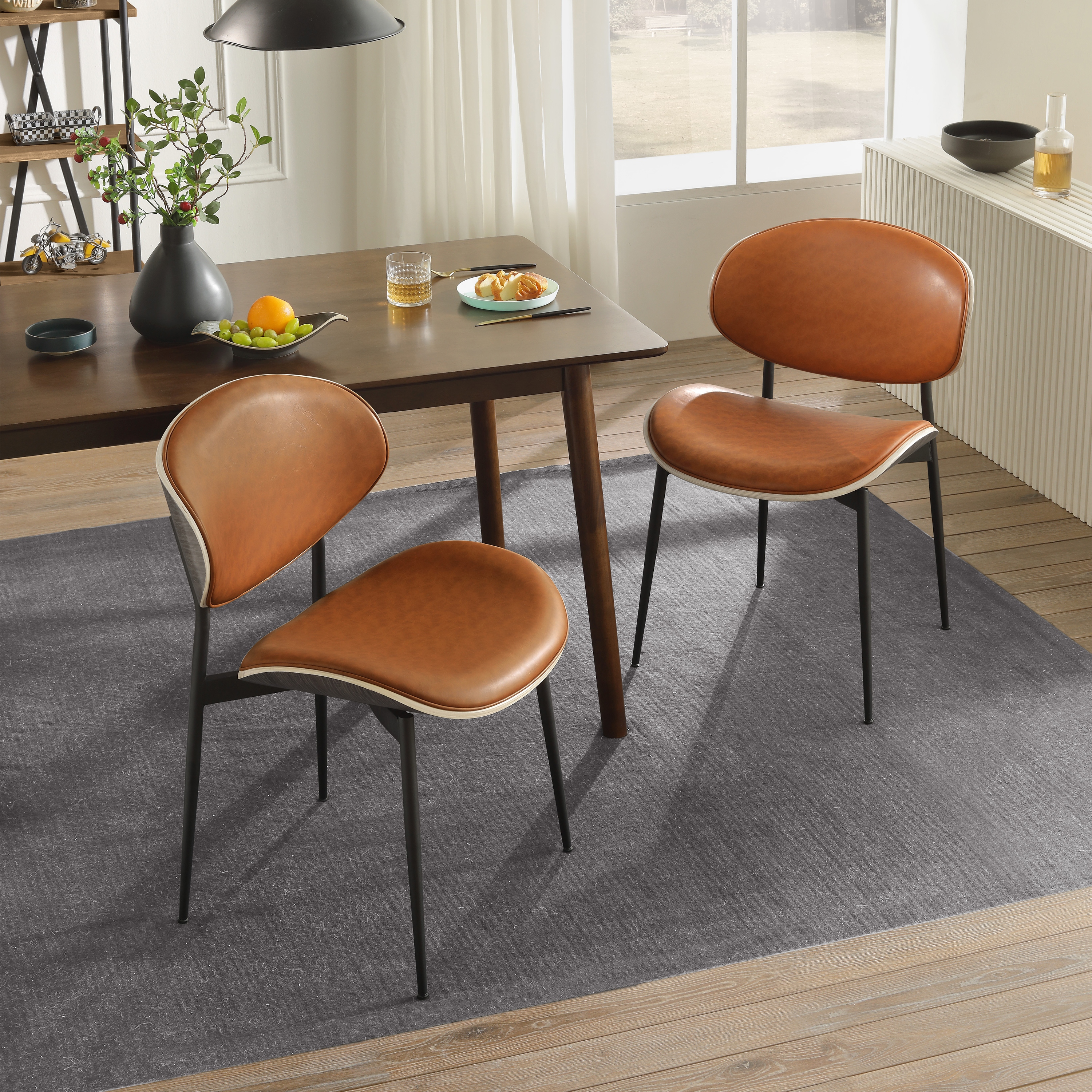 Art Leon Mid century Modern Dining Chairs Set of 2 On Sale