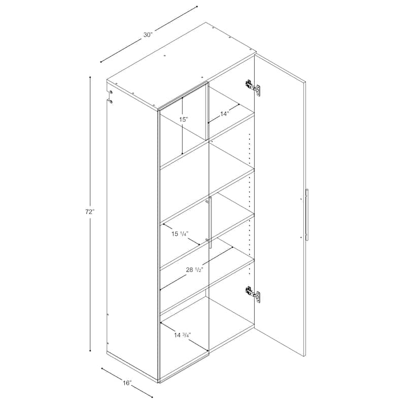 Prepac HangUps 120-inch 6-piece Storage Cabinet Set I