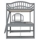 preview thumbnail 17 of 34, Full Loft Bed with U-shaped Desk, Tri-fold Mirror and Storage Shelves