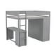preview thumbnail 14 of 38, Merax Wood Loft Bed with Wardrobes and 2-Drawer Desk with Cabinet
