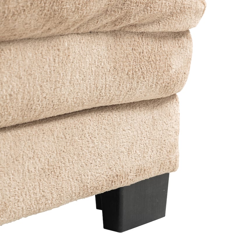 84" Upholstered 3-Seater Sofa with Dual-Layer Memory Foam Cushioning, and Complimentary Comfort Pillows