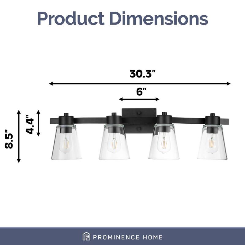 Prominence Home Fairendale Matte Black Farmhouse Vanity Light - Matte Black