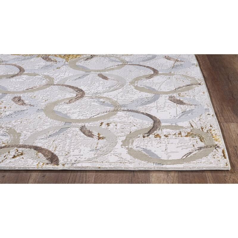 Domani Glam Distressed Geometric Rug