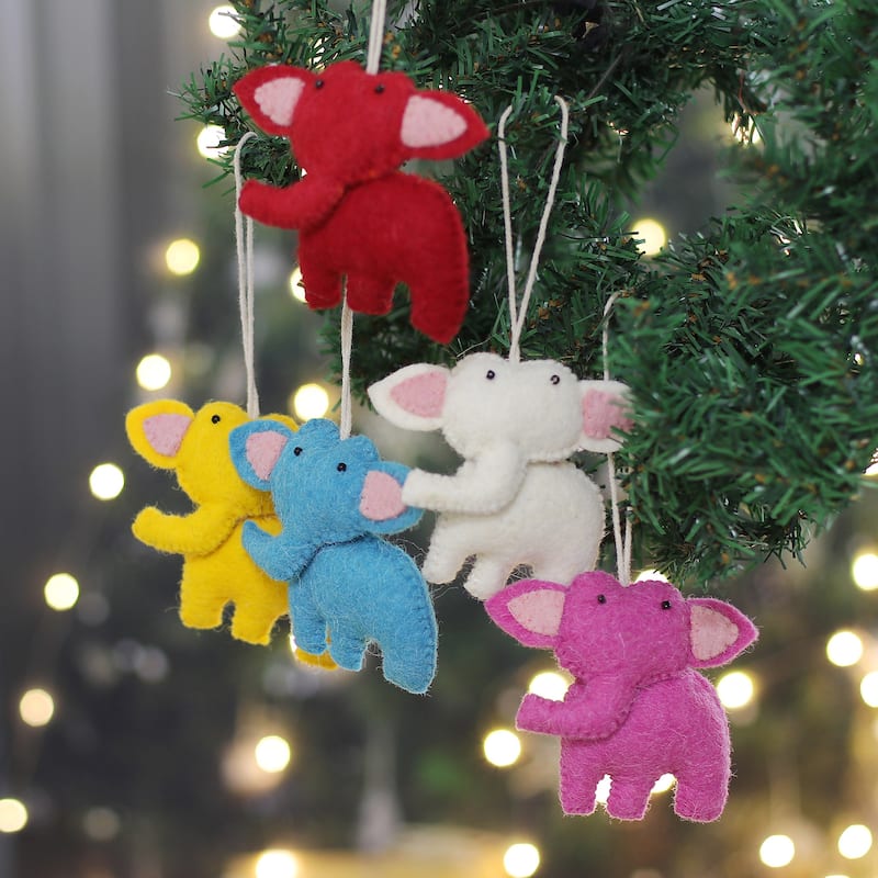 Novica Handmade Adorable Giants Wool Felt Ornaments (Set Of 5)