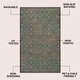 preview thumbnail 3 of 6, Petunia Distressed All-Over Floral Border Non-Slip Machine-Washable Rug