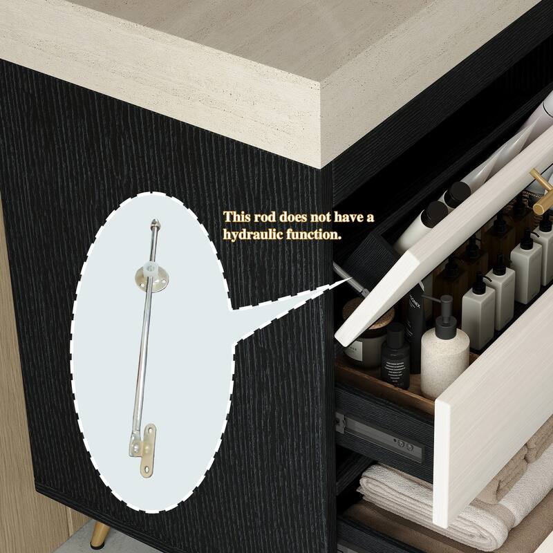 Modern Free-Standing Bathroom Vanity with Ceramic Vessel Sink & Durable Sintered Stone Top