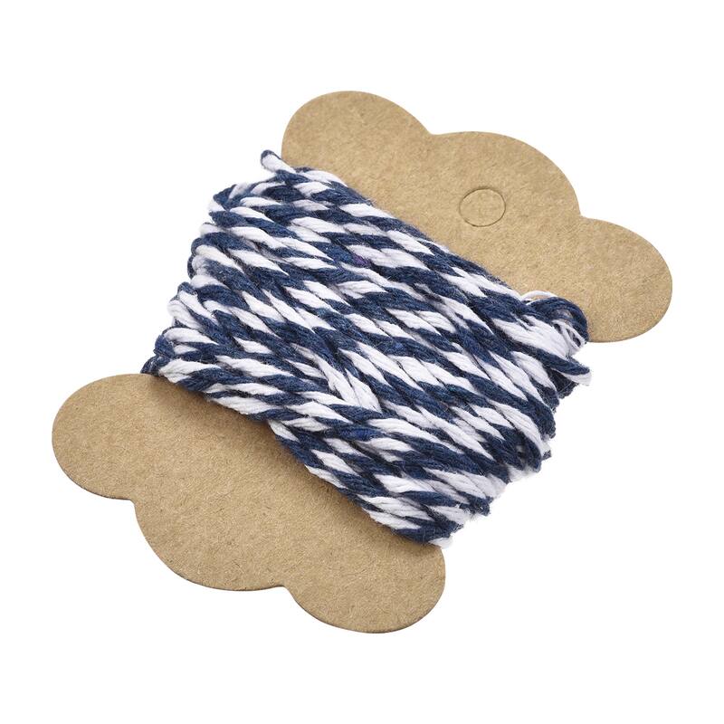 Thread Cord Macrame Cord Cotton Rope Braid String for Handmade Making - Blue,White