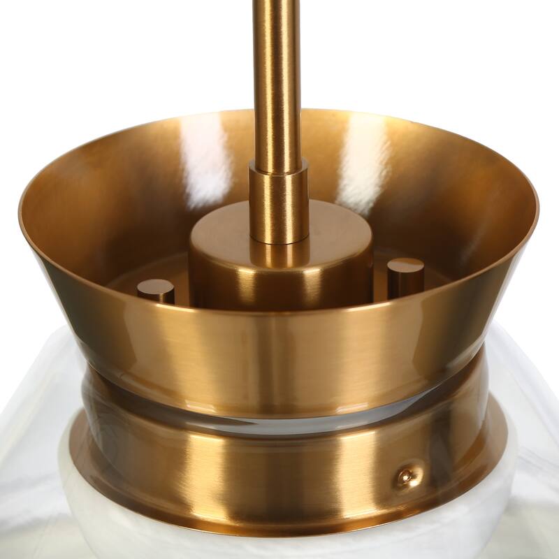 Modern 1-Light LED Gold Pendant Light with Clear Glass for Kitchen Island Dining Room - W11.8"*H7.5"