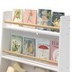preview thumbnail 13 of 11, White Kids Toy Storage and Bookshelf Magazine Rack Cabinet Organizer - 26.77”L x 12.6”W x 36.61”H
