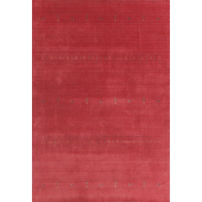 Tribal Pink Gabbeh Indian Area Rug Handmade Wool Carpet - 9'0"x 11'10"