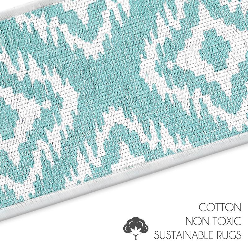 SussexHome Tetra One Design 9" X 28" Stair Treads - 70% Cotton Anti-Slip Carpet Strips for Stairs-with Double Adhesive Tape