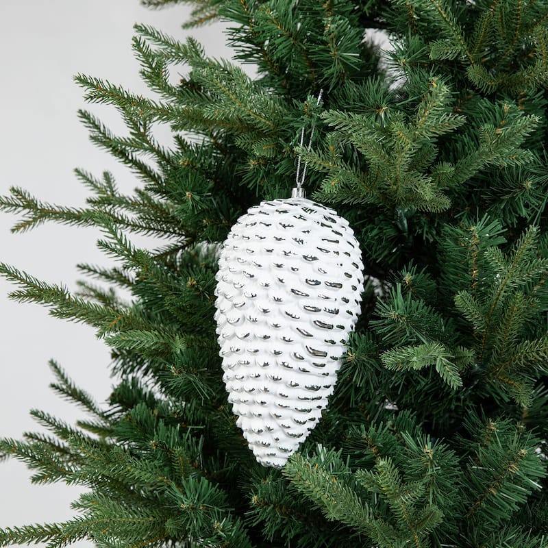 Glitzhome 18ct Christmas Elegant Silver Large Shatterproof Ornaments