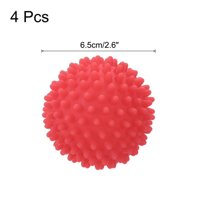 4x Reusable Laundry Dryer Balls for Fabric Softener Reduce Drying Time - Rose Red