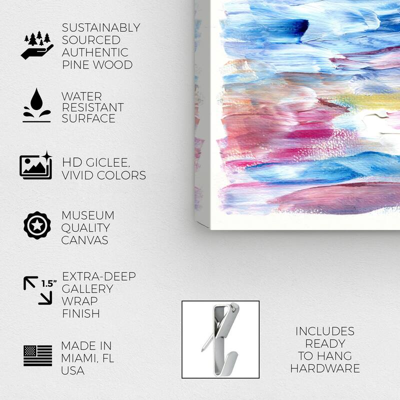 Wynwood Studio Abstract Tropical Waves Blue and Modern & Contemporary Wall Art Canvas Print