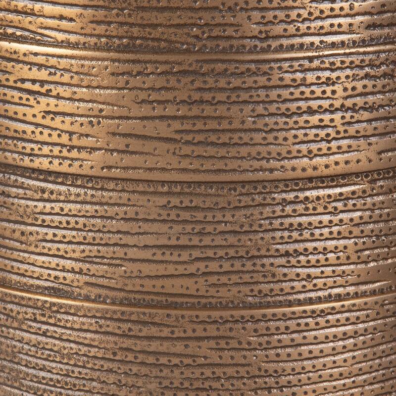 Cylindrical Round Top Accent Side Table - 17" - Brass Finish