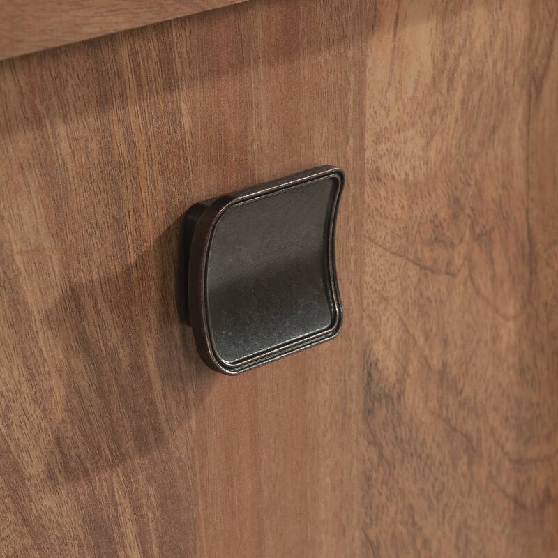 Engineered Wood Industrial Computer Desk with Three Roomy Drawers, Brown