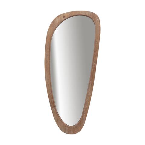Wood, 15x36 Egg Shaped Mirror, Brown Wb 36"H - 16.0" x 1.0" x 36.0"