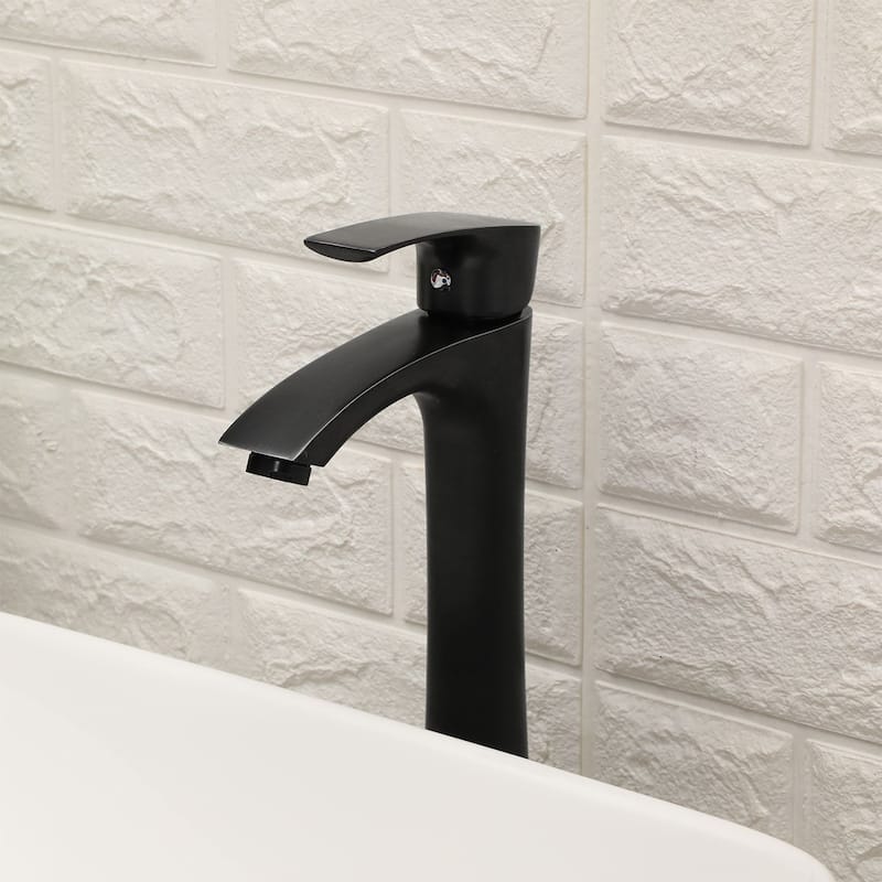 Lordear 19"x15" Rectangular Ceramic Bathroom Vessel Sink & Matte Black Faucet Combo