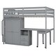 preview thumbnail 13 of 25, Full Size Loft Bed with Stairs, Bookshelf, Desk & Wardrobe - Space-Saving Multifunctional Furniture for Kids & Teens-White