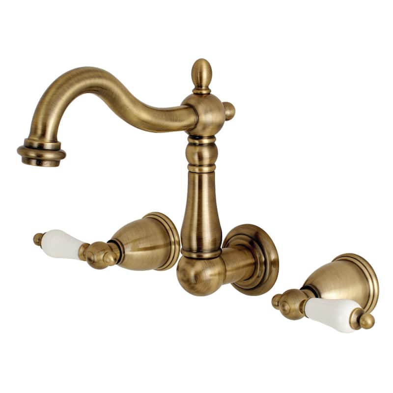 Heritage Two-Handle 3-Hole Wall Mount Bathroom Faucet