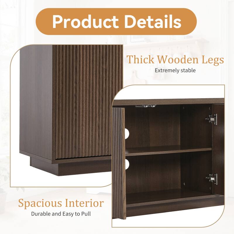 Mid-Century Modern 4-Door Storage Sideboard Cabinet