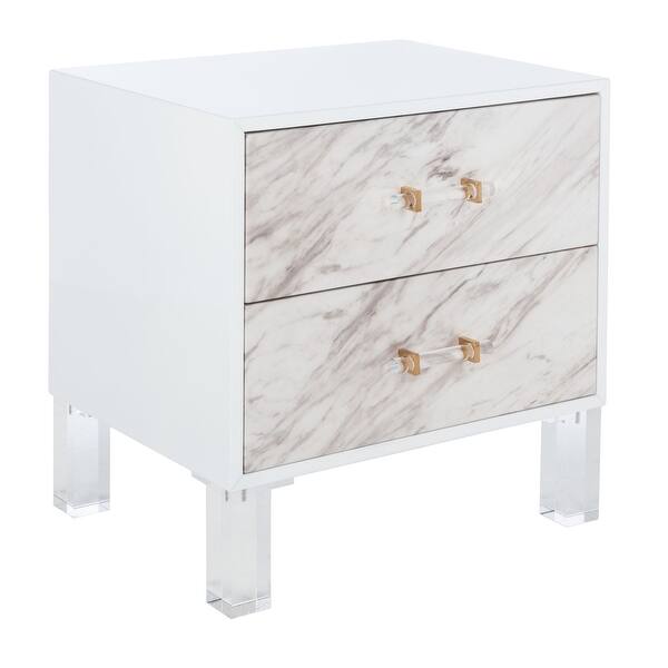 Shop Safavieh Couture Ardelle 2 Drawer Faux Marble Side Table 24