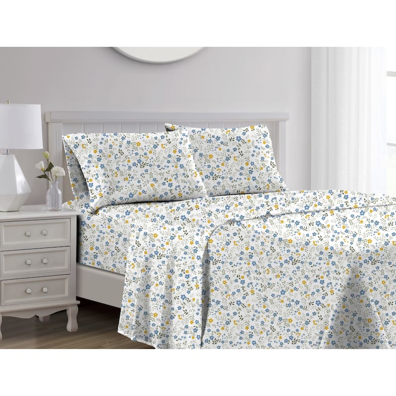 Sara 1000TC Cotton Sheet Set Blue King