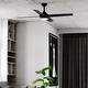 preview thumbnail 6 of 7, Hamlin 52 in. Black Ceiling Fan with Reversible Black-Brown Hickory Blades, LED Light Kit and Remote, 3 Speeds, White Shade