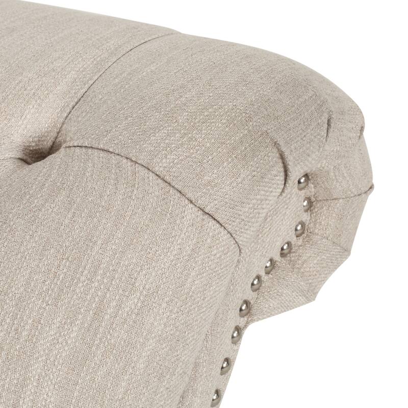 Beige 64.25" Button Tufted Chaise Lounge Chair