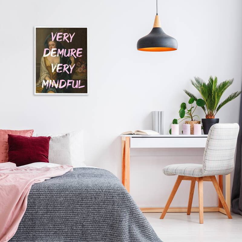 Stupell Very Demure & Mindful Classic Framed Giclee Art Design By Lil' Rue