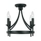 preview thumbnail 1 of 4, Peyton 4-light Matte Black Dual Mount Semi-Flush/ Pendant