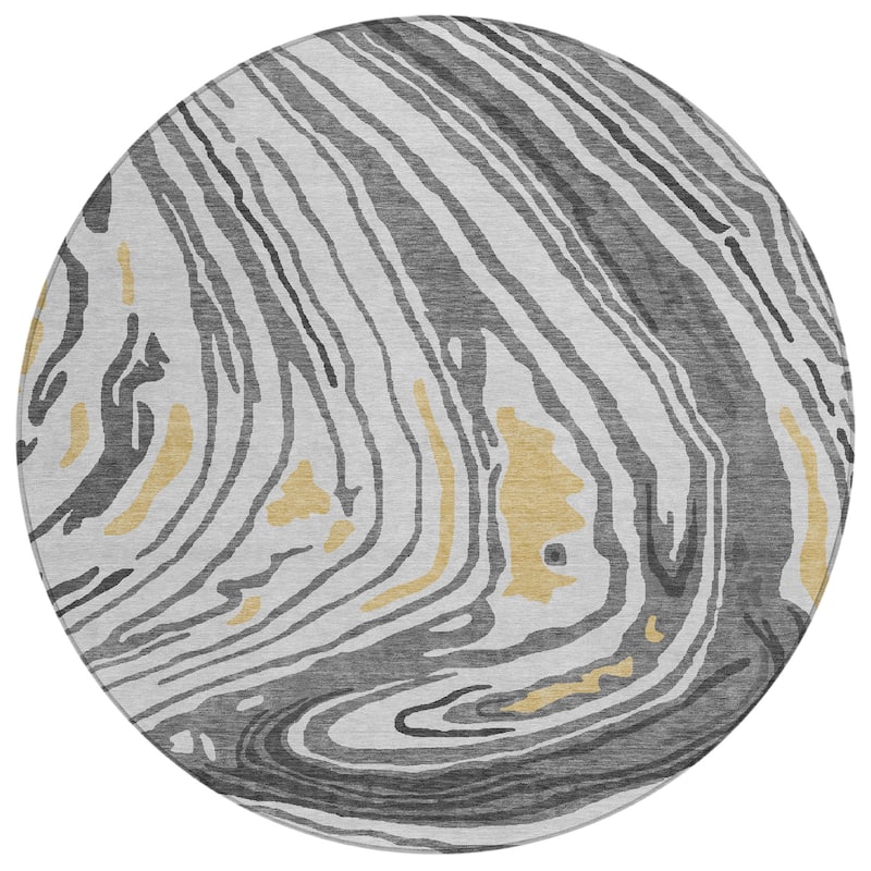 Machine Washable Indoor/ Outdoor Abstract Brushstrokes Chantille Rug