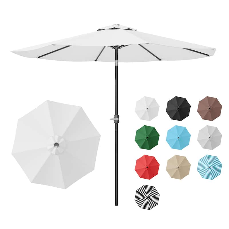 Patiowell 9 FT Outdoor Patio Umbrella, Outdoor Table Umbrella, Yard Umbrella, Market Umbrella with Push Button Tilt and Crank