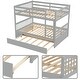 preview thumbnail 9 of 16, Minimalist Design Wooden Detachable Full Over Full Bunk Bed with Trundle Bed