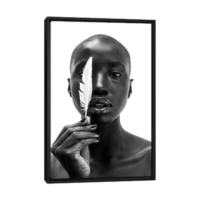iCanvas "White Feather" by Gregory Prescott Framed Canvas Print