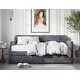preview thumbnail 1 of 8, Melissa Twin Upholstered Daybed with Trundle Grey
