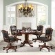 preview thumbnail 3 of 7, Poker and Bumper Pool 7-piece Gaming Table Set with Black Leatherette Arm Chairs - 1-Table, 6-Chairs